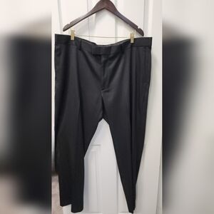 Men's Perry Ellis Portfolio 42x32 Black Flat Front w/gripper Dress Pants